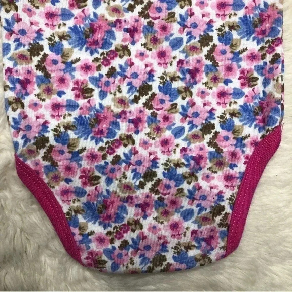 Juicy Couture Diaper Shirt Onesie Pink  & Blue Floral Size 0-3 Months - Picture 16 of 16